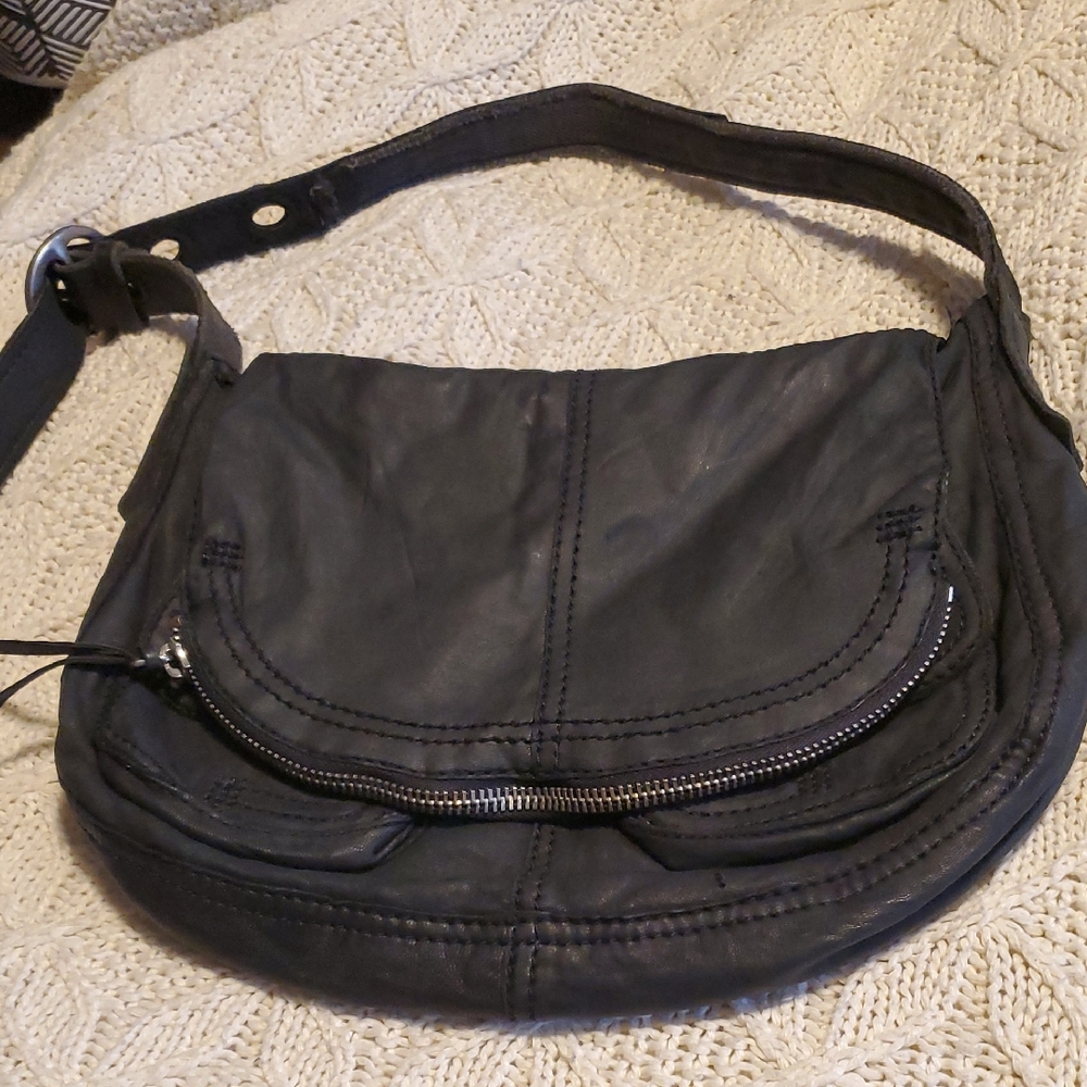 Lucky Brand Black Leather Hobo Bag